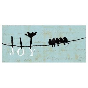 Birds on a Wire Joy Canvas Graphic Art Print